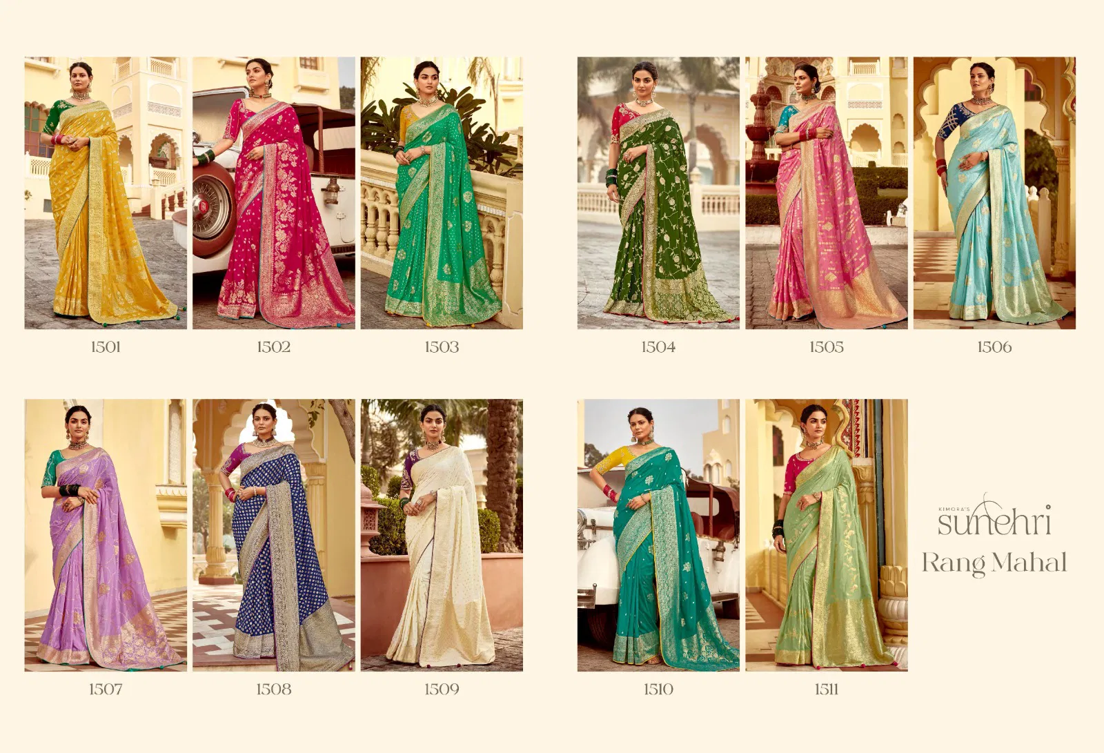 Rang Mahal By Kimora Dola Silk Wedding Wear Saree Wholesale Market In Surat